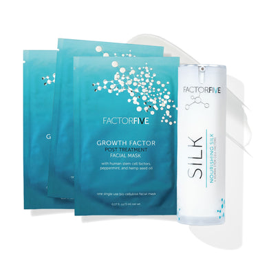FACTORFIVE Skincare Spa Collection including facial masks and a serum on a white background